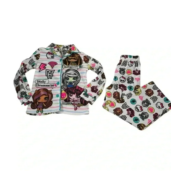 Monster High 2 Piece Pajama Set Fleece Girls Size XS 4/5 - Picture 1 of 9